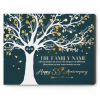 55th Anniversary Gifts For Parents - 55 Years Anniversary Family Tree Gift - Family Tree Life Canvas With Member Names - Emerald Wedding Anniversary Gift For Mom and Dad