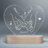 Personalized Couple Holding Hands Acrylic Led Night Light - Romantic Gift for Couple - Engagement Gift - Best Gift For Lovers Day