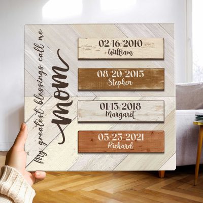 My Greatest Blessings Call Me Mom Custom Sign – Personalized Mother’s Day Gifts – Gift For Mom