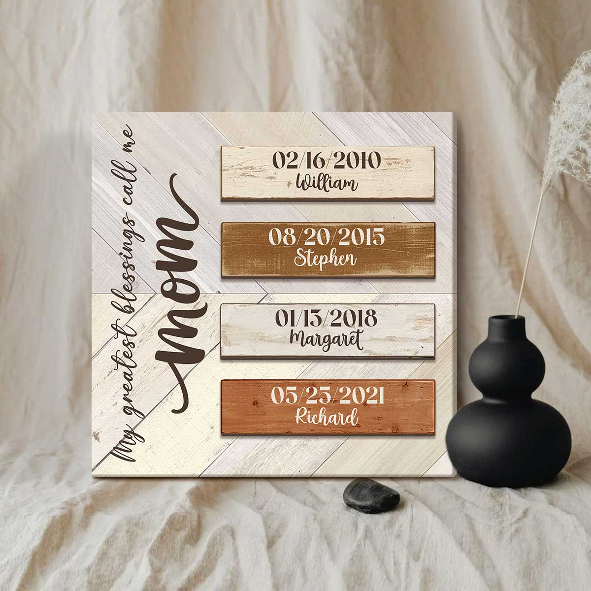 My Greatest Blessings Call Me Mom Custom Sign - Personalized Mother's Day Gifts - Gift For Mom