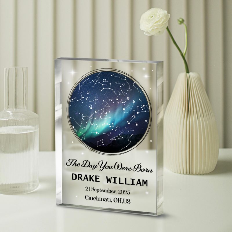 The Stars On The Night You Were Born - Custom Star Map Acrylic Plaque ...
