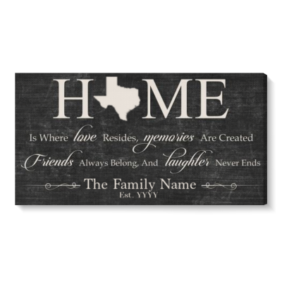 Home Is Where Love Resides Sign - Custom Home Sign With Map - Big Wall Art For Living Room