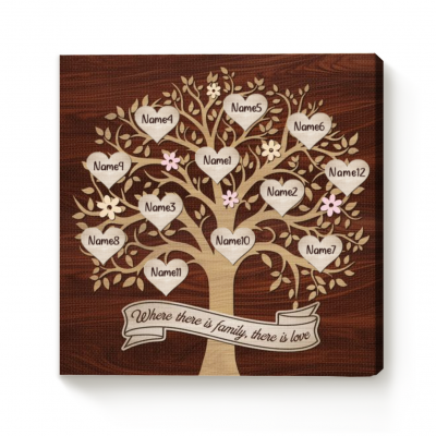 Personalized Family Tree Wall Art - Custom Family Tree Sign with Names - Mother's Day Gift for Mom - Unique Gift For Mom