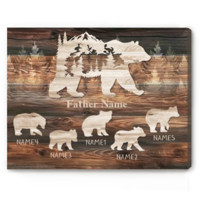 custom papa bear sign with kids name - dad gifts from kids - personalized father's day gifts - birthday gift for dad