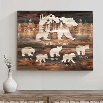custom papa bear sign with kids name - dad gifts from kids - personalized father's day gifts - birthday gift for dad