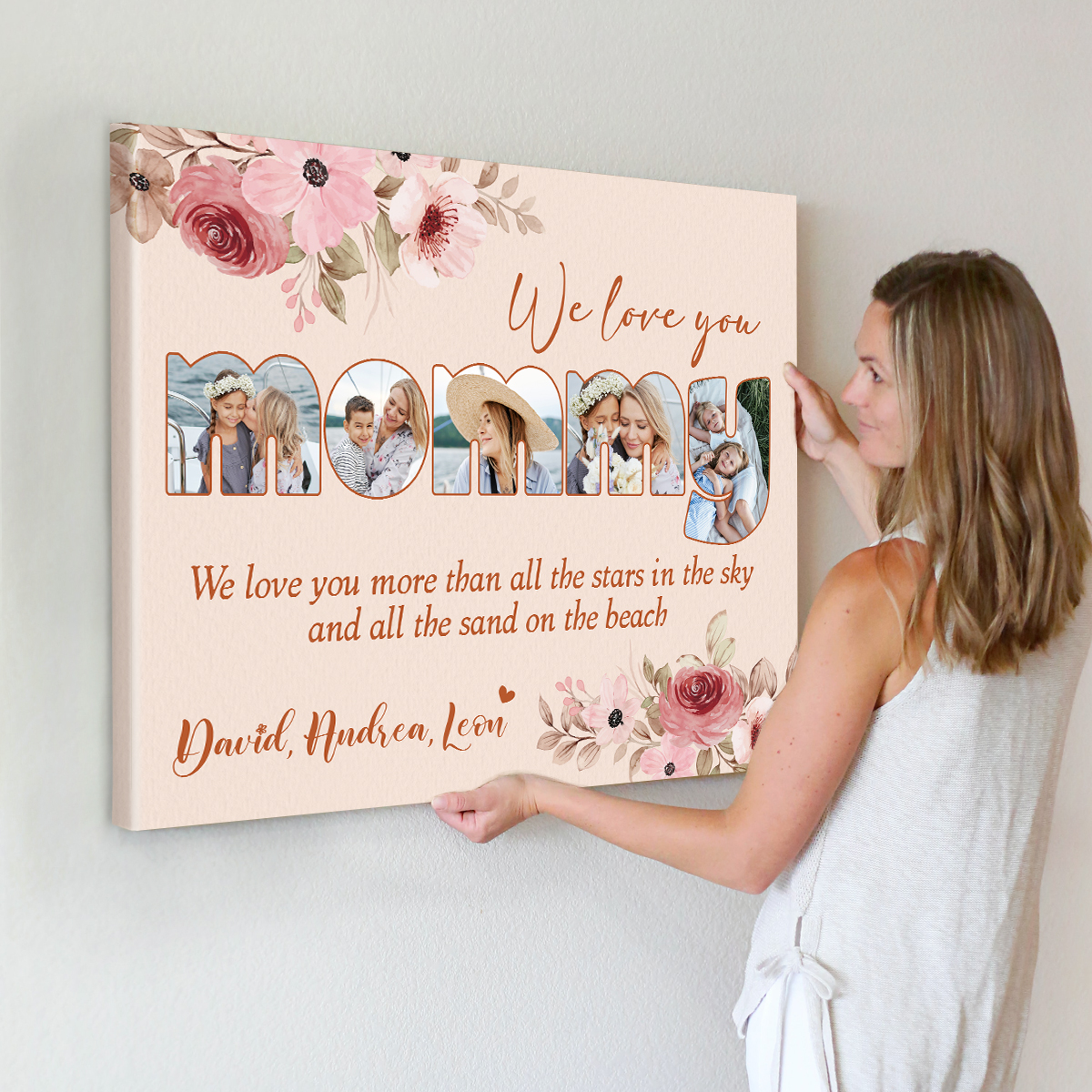 Mommy Picture Collage Canvas - Custom Mommy Sign - Personalized Gifts for Mom - Mother's Day Gifts From Husband - Wife Mothers Day Gifts