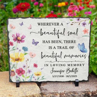 BEST SELLERS 68 Wherever A Beautiful Soul Has Been - Personalized Memorial Stones - Custom Memorial Garden Stones - Memorial Gifts For Bereavement