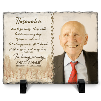 Personalized Memorial Plaque With Picture - Custom Memorial Keepsakes - Gifts For Bereavement - Those We Love Dont Go Away