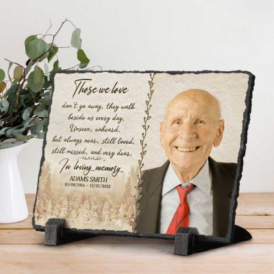 Personalized Memorial Plaque With Picture - Custom Memorial Keepsakes - Gifts For Bereavement - Those We Love Dont Go Away