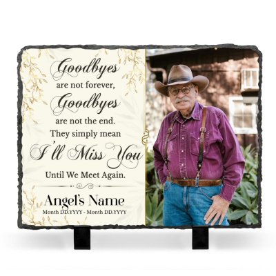 Goodbyes Are Not Forever Memorial Plaques - In Memory Of Plaque - Remembrance Gifts - Gravestone Plaques For Loss of Loved One