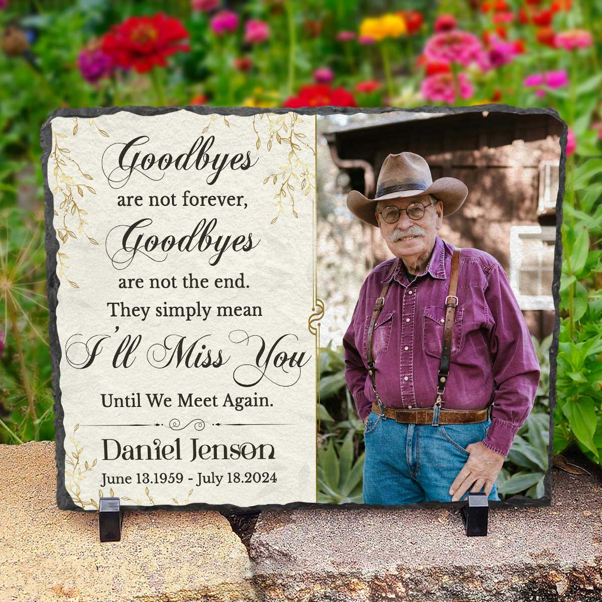 Goodbyes Are Not Forever Memorial Plaques - In Memory Of Plaque - Remembrance Gifts - Gravestone Plaques For Loss of Loved One 1 Goodbyes Are Not Forever Memorial Plaques - In Memory Of Plaque - Remembrance Gifts - Gravestone Plaques For Loss of Loved One