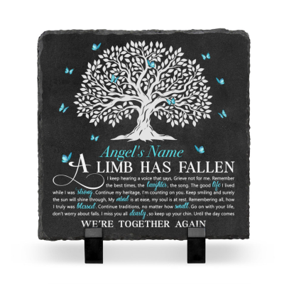 A Limb Has Fallen Memorial Tree Plaques - Personalized Garden Stones For Loss Of Loved One - Gifts For Bereavement - Family Tree Memorial Keepsakes