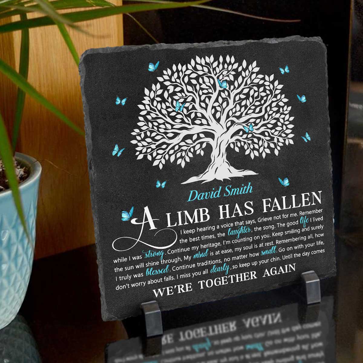 A Limb Has Fallen Memorial Tree Plaques - Personalized Garden Stones For Loss Of Loved One - Gifts For Bereavement - Family Tree Memorial Keepsakes