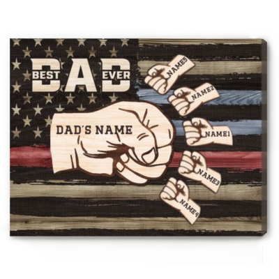 custom fist bump dad and kids sign - fathers day gifts from kids - father day decor 4th of july - dad flag independence day sign - gifts for dad