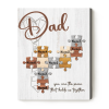 Personalized Dad Puzzle Piece Canvas - Custom Kids Names Dad Sign - You Are The Piece That Holds Us Together Sign - Dads Fathers Day Gifts