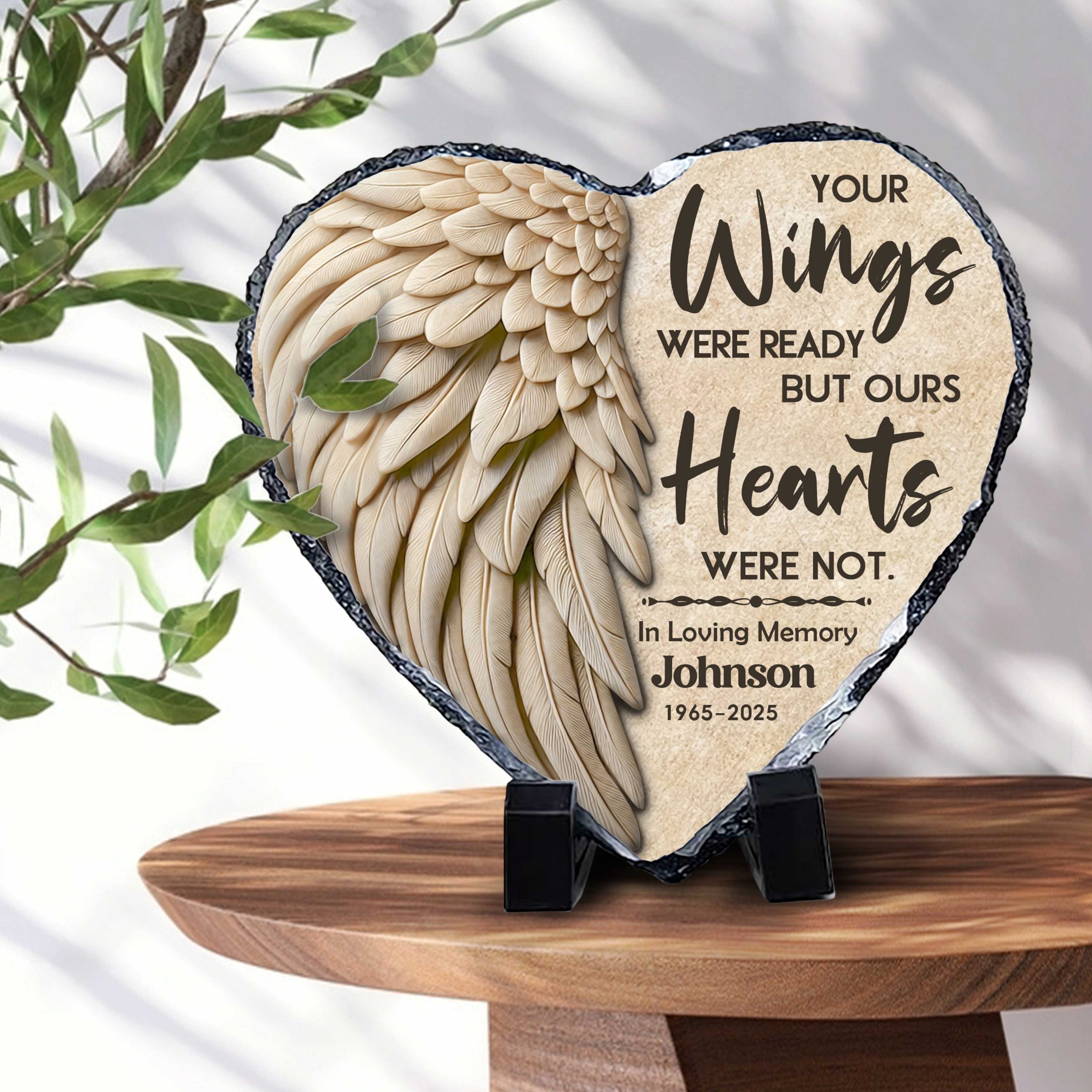 Personalized Angel Wings Memorial Garden Stone - Custom In Memory Of Plaque - In Sympathy Gifts - Memorial Keepsakes Stone 1 Personalized Angel Wings Memorial Garden Stone - Custom In Memory Of Plaque - In Sympathy Gifts - Memorial Keepsakes Stone