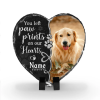 Personalized Dog Memorial Stone with Picture - Custom Pet Memorial Grave Markers - Memorial Gifts for Loss of Dog - You Left Paw Prints On Our Hearts