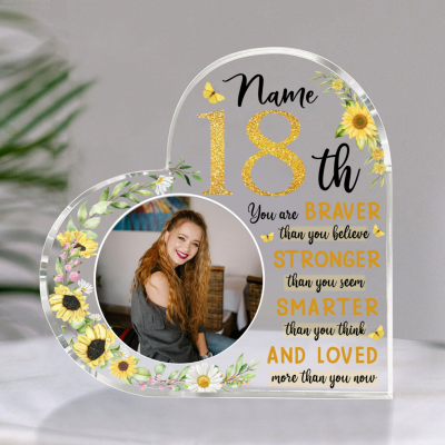 18th Birthday Gifts - 18th Happy Birthday Personalized Acrylic Plaque - Custom 18th Birthday Gift Ideas - Birthday Presents For Her