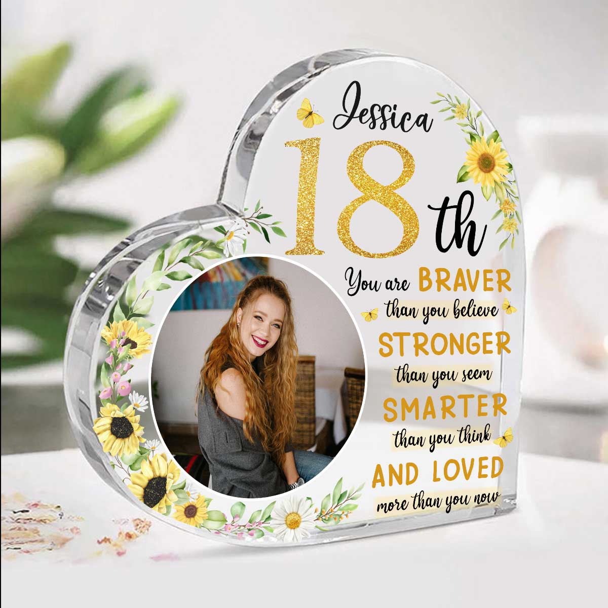 18th Birthday Gifts - 18th Happy Birthday Personalized Acrylic Plaque - Custom 18th Birthday Gift Ideas - Birthday Presents For Her