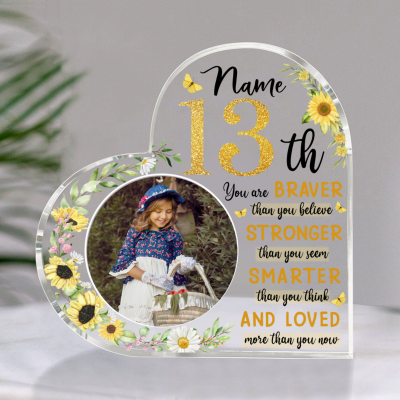 13th Birthday Gifts - 13th Happy Birthday Personalized Acrylic Plaque - 13th Birthday Keepsake - 13th Birthday Gift For Girl