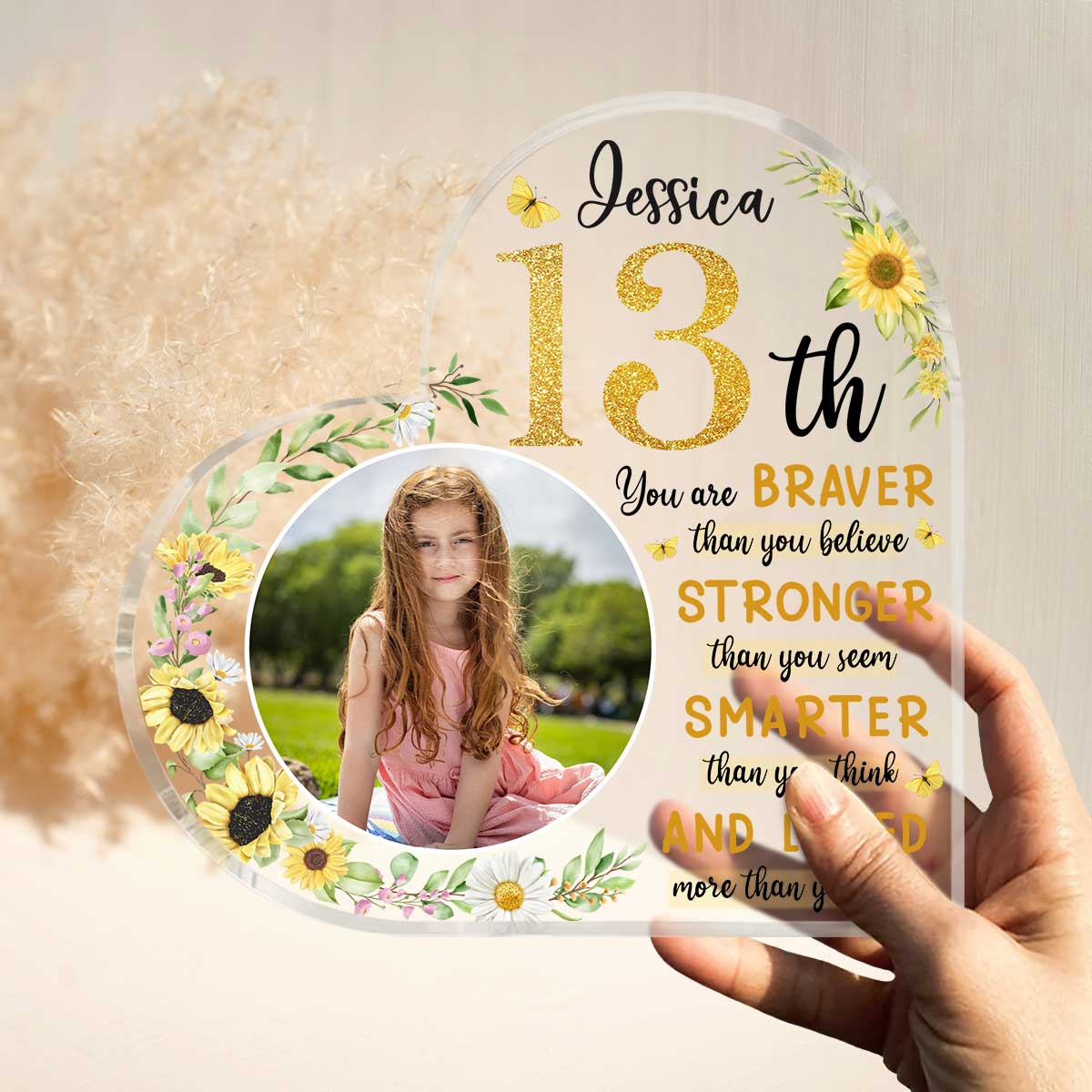 13th Birthday Gifts - 13th Happy Birthday Personalized Acrylic Plaque - 13th Birthday Keepsake - 13th Birthday Gift For Girl