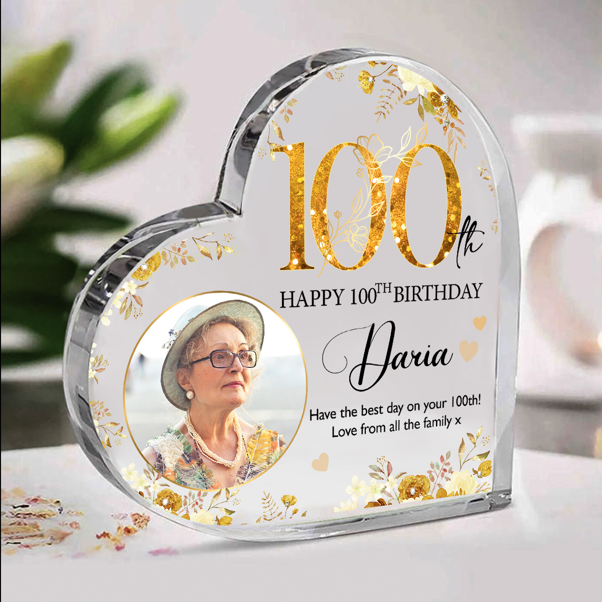 Personalized 100th Birthday Acrylic Plaque - Custom 100th Birthday Keepsake Gift - 100th Birthday Gift - Grandma Birthday Gifts