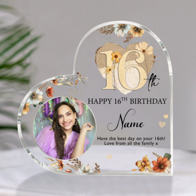 Personalized 16th Birthday Acrylic Plaque - Custom 16th Birthday Gifts For Teen - Sweet 16 Birthday Gifts - Birthday Gifts For Daughter