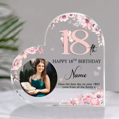 Personalized 18th Birthday Acrylic Plaque - Custom 18th Birthday Gifts - 18th Birthday Gift Ideas - Unique Birthday Gift For Daughter