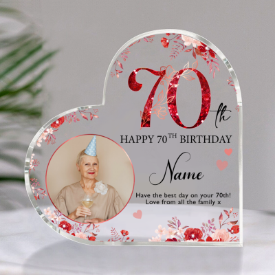 Personalized 70th Birthday Acrylic Plaque - Custom 70th Birthday Gifts - Grandma Birthday Gifts - Birthday Gifts For Her