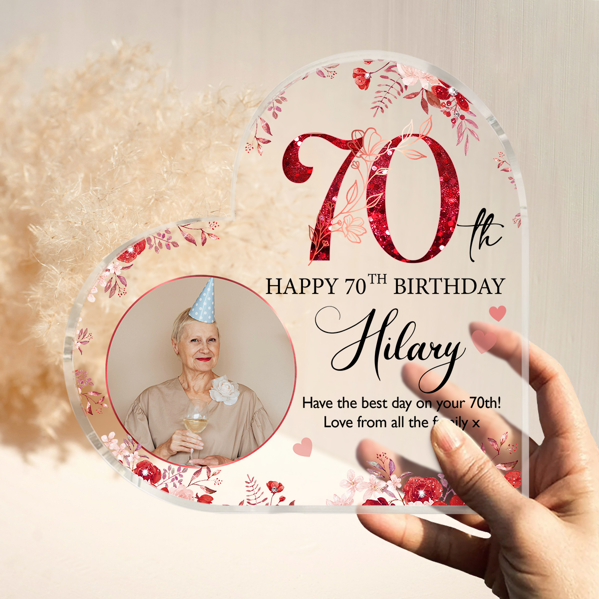 Personalized 70th Birthday Acrylic Plaque - Custom 70th Birthday Gifts - Grandma Birthday Gifts - Birthday Gifts For Her