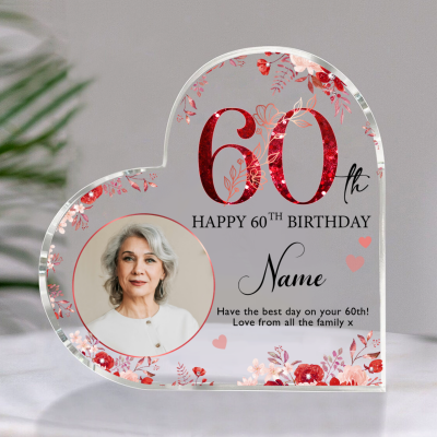 Personalized 60th Birthday Acrylic Plaque - Custom 60th Birthday Gifts - Gifts For 60th Birthday Woman - Best Birthday Gift For Mother