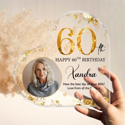 Personalized 60th Birthday Acrylic Plaque - Custom 60th Birthday Gifts - Gifts For 60th Birthday Woman - Best Birthday Gift For Mother