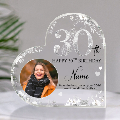 Personalized 30th Birthday Acrylic Plaque - Custom 30th Birthday Gifts - 30th Birthday Gift Ideas For Her - Birthday Present For Best Friend