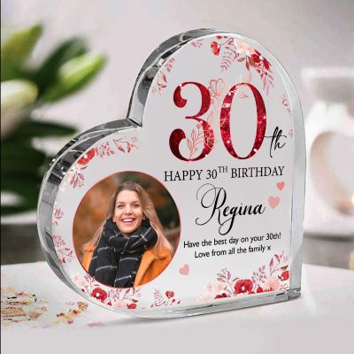 Personalized 30th Birthday Acrylic Plaque - Custom 30th Birthday Gifts - 30th Birthday Gift Ideas For Her - Birthday Present For Best Friend