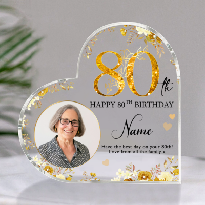 Personalized 80th Birthday Acrylic Plaque - Custom 80th Birthday Gifts - 80th Birthday Gift Ideas - Grandma Birthday Gifts