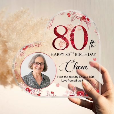 Personalized 80th Birthday Acrylic Plaque - Custom 80th Birthday Gifts - 80th Birthday Gift Ideas - Grandma Birthday Gifts