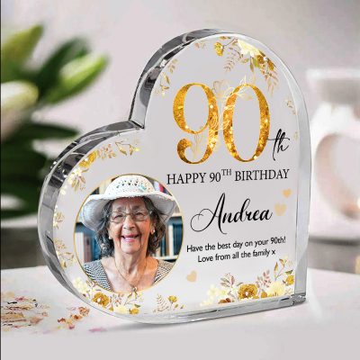 Personalized 90th Birthday Acrylic Plaque - Custom 90th Birthday Gifts - 90th Birthday Gift Ideas - Birthday Gifts For Old Women