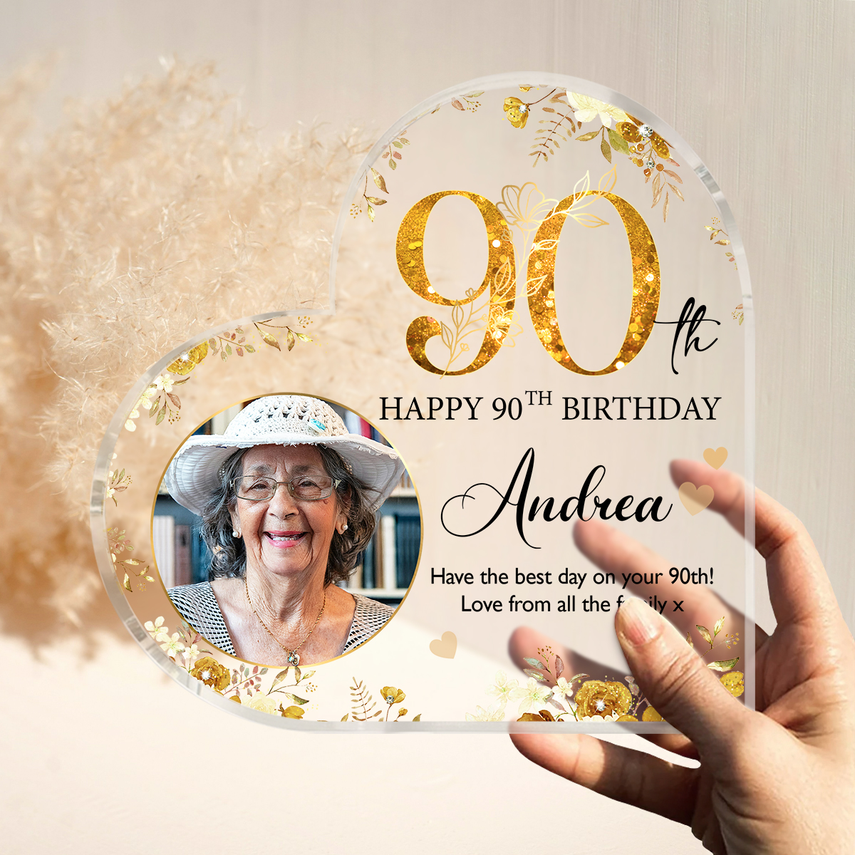 Personalized 90th Birthday Acrylic Plaque - Custom 90th Birthday Gifts - 90th Birthday Gift Ideas - Birthday Gifts For Old Women 1 Personalized 90th Birthday Acrylic Plaque - Custom 90th Birthday Gifts - 90th Birthday Gift Ideas - Birthday Gifts For Old Women