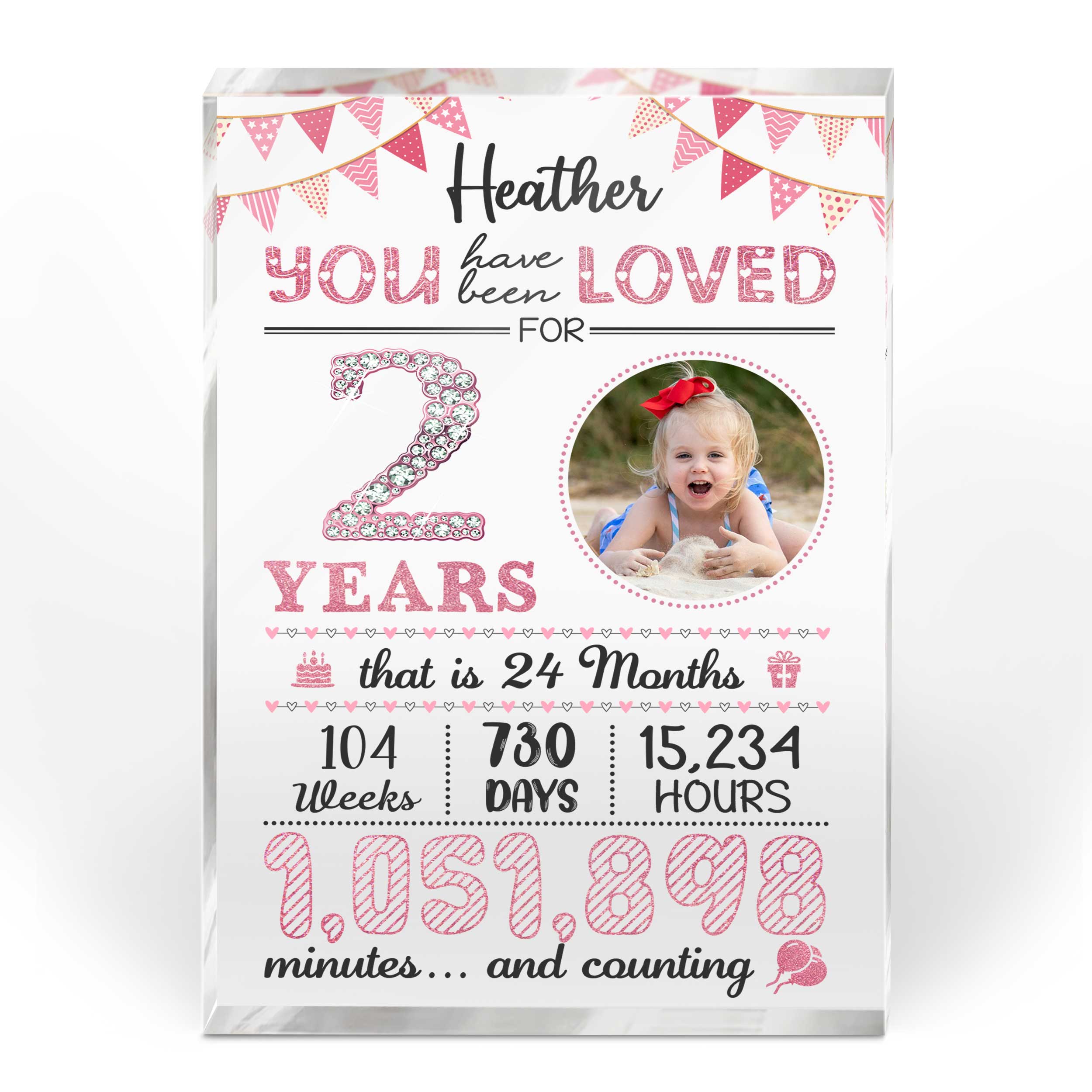 2nd Birthday Personalized Photo Acrylic Slate - Second Birthday Keepsake - 2nd Birthday Present Ideas - 2nd Birthday Gifts