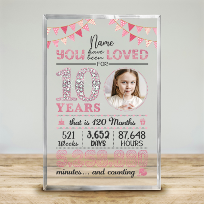 10th Birthday Personalized Photo Acrylic Slate - Tenth Birthday Keepsake - Birthday Presents For 10 Year Olds - 10 Birthday Gifts