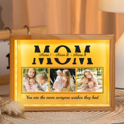 personalized mom photo frame light box custom led photo frame for mom