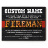 Custom Firefighter Gifts - Firefighter Definition Letter Canvas Art - Fireman Retirement Gift - Firefighter Presents