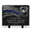 Police Memorial Stone for Garden - Police Remembrance Stone - Thin Blue Line Stone - Police Officer Memorial