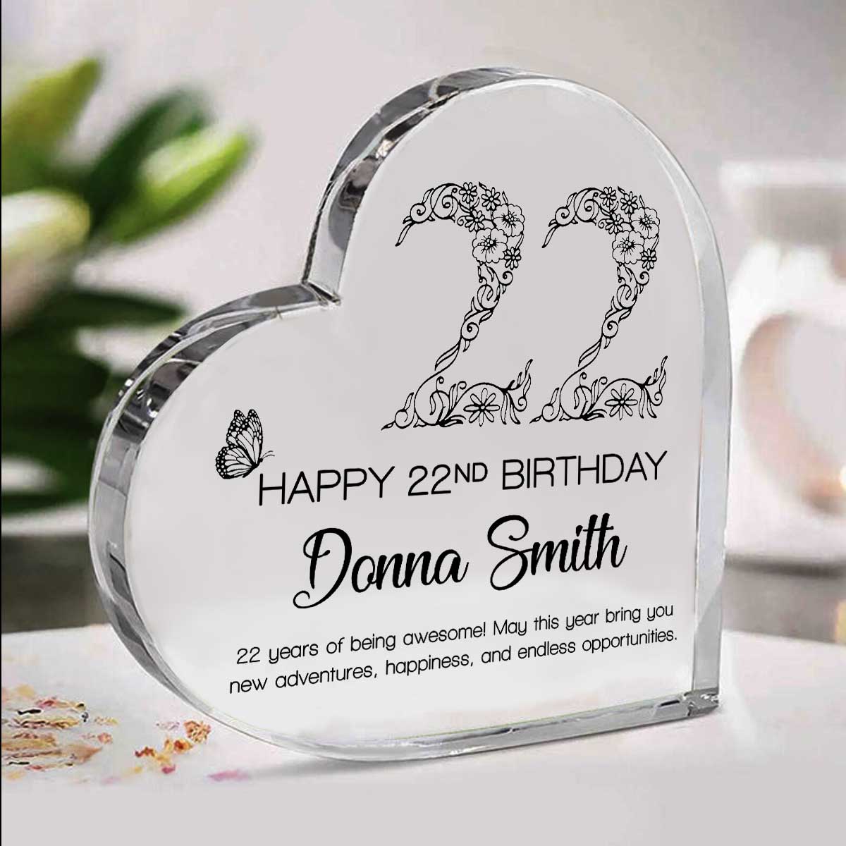 Happy 22nd Birthday Custom Heart Plaque For Her - 22nd Birthday Present Ideas - 22 Birthday Gift 1 Happy 22nd Birthday Custom Heart Plaque For Her - 22nd Birthday Present Ideas - 22 Birthday Gift