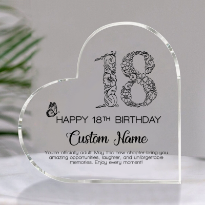 Personalised Happy 18th Birthday Gift Plaque - Daughter 18th Birthday Gifts - Ladies 18th Birthday Gifts - 18th Birthday Gifts For Girlfriend