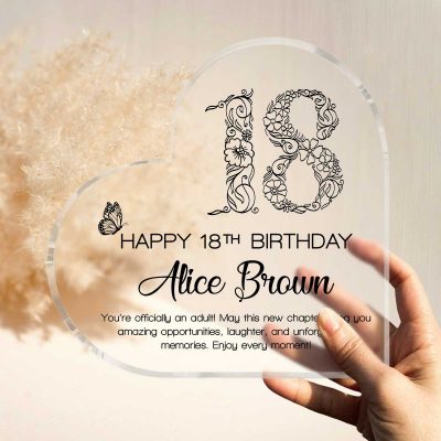 Personalised Happy 18th Birthday Gift Plaque - Daughter 18th Birthday Gifts - Ladies 18th Birthday Gifts - 18th Birthday Gifts For Girlfriend