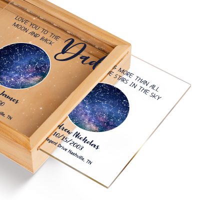 fathers day gift from kids - custom dad star map frame light box - gift for dad from daughter son - dad birthday present