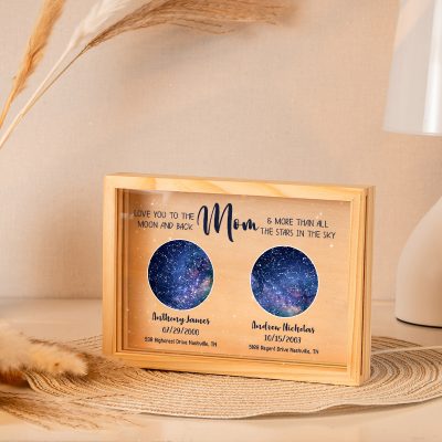 mother's day gift from kids - custom mom star map frame light box - gift for mom from daughter son - mom birthday gifts