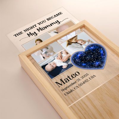 mothers day presents for new moms - new mom picture frame light box - custom new mother gifts - the night you became my mommy