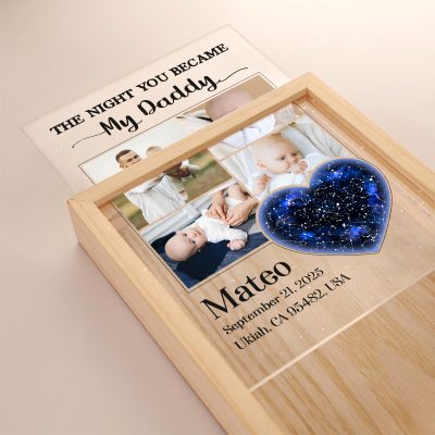 fathers day gift for new dad - new daddy picture frame light box - custom 1st time dad gifts - the night you became my daddy